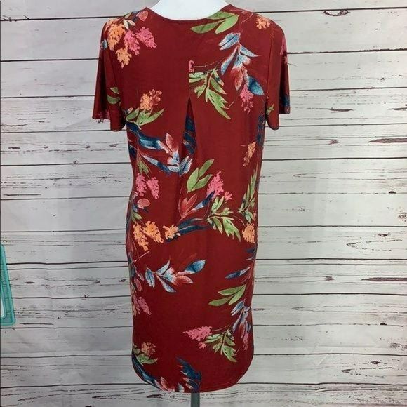 Christian Siriano Women's Tropical Floral Print Hi/Low Short Sleeve Dress Medium - Picture 3 of 9